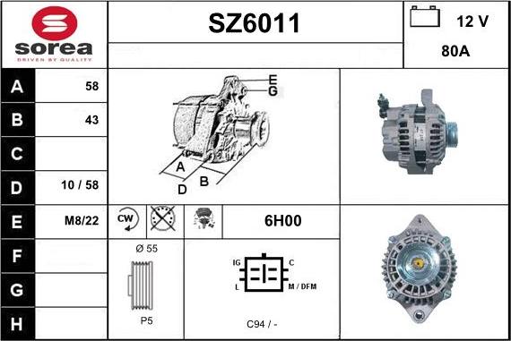 Sera SZ6011 - Генератор autosila-amz.com