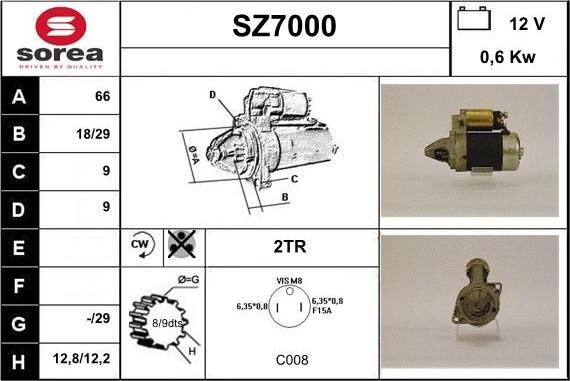 Sera SZ7000 - Стартер autosila-amz.com