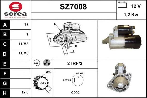 Sera SZ7008 - Стартер autosila-amz.com