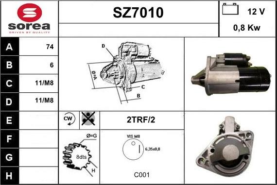 Sera SZ7010 - Стартер autosila-amz.com