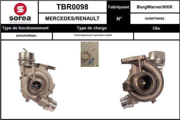 Sera TBR0098 - Турбина, компрессор autosila-amz.com