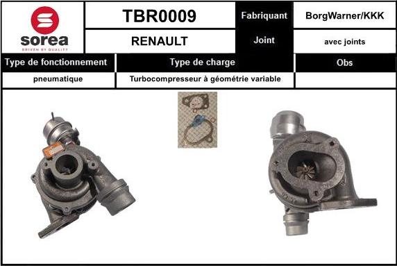 Sera TBR0009 - Турбина, компрессор autosila-amz.com