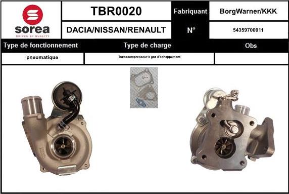 Sera TBR0020 - Турбина, компрессор autosila-amz.com