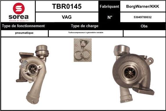 Sera TBR0145 - Турбина, компрессор autosila-amz.com