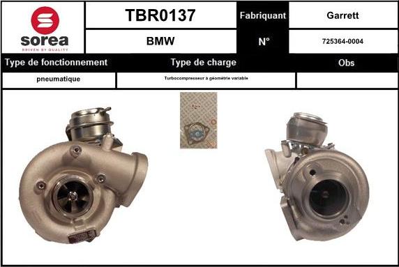 Sera TBR0137 - Турбина, компрессор autosila-amz.com