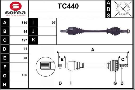 Sera TC440 - Приводной вал autosila-amz.com