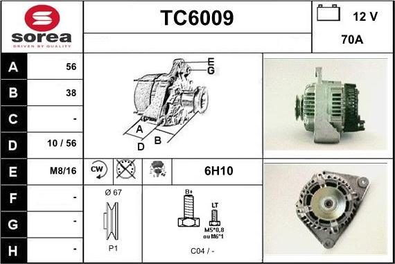 Sera TC6009 - Генератор autosila-amz.com