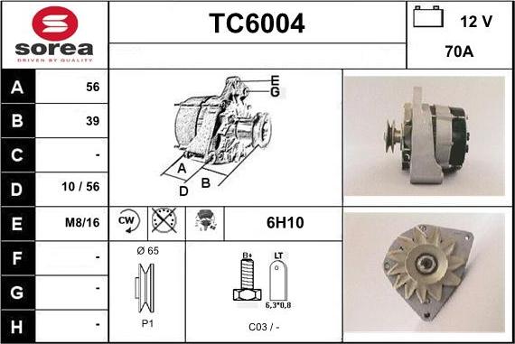 Sera TC6004 - Генератор autosila-amz.com