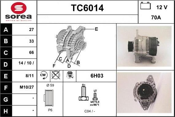 Sera TC6014 - Генератор autosila-amz.com