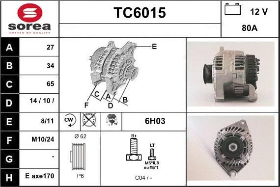 Sera TC6015 - Генератор autosila-amz.com