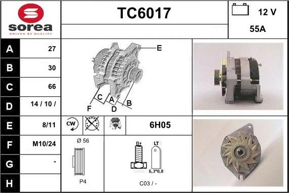 Sera TC6017 - Генератор autosila-amz.com