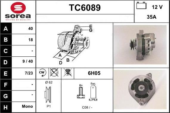 Sera TC6089 - Генератор autosila-amz.com