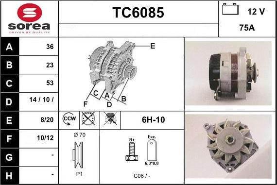 Sera TC6085 - Генератор autosila-amz.com