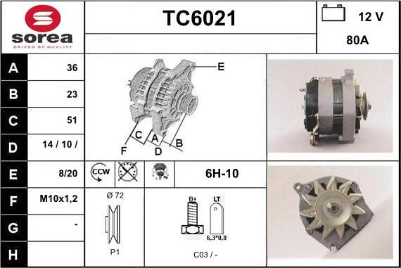 Sera TC6021 - Генератор autosila-amz.com