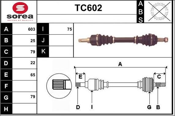 Sera TC602 - Приводной вал autosila-amz.com