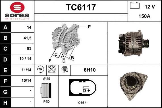 Sera TC6117 - Генератор autosila-amz.com