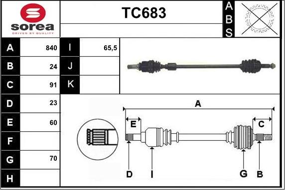 Sera TC683 - Приводной вал autosila-amz.com