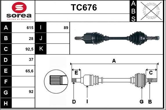 Sera TC676 - Приводной вал autosila-amz.com