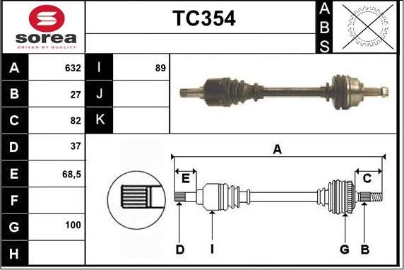 Sera TC354 - Приводной вал autosila-amz.com