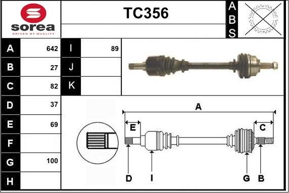 Sera TC356 - Приводной вал autosila-amz.com