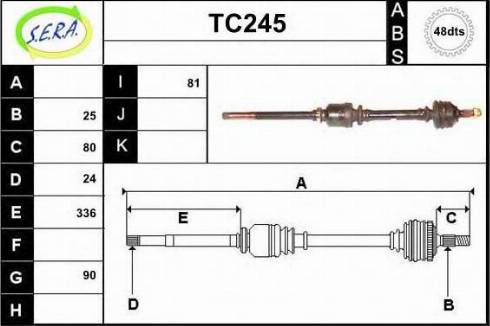 Sera TC245 - Приводной вал autosila-amz.com