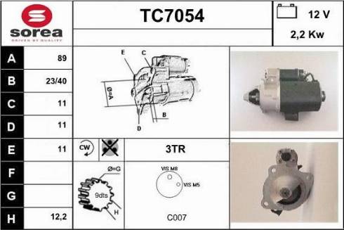 Sera TC7054 - Стартер autosila-amz.com