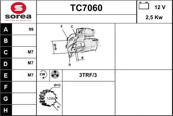 Sera TC7060 - Стартер autosila-amz.com