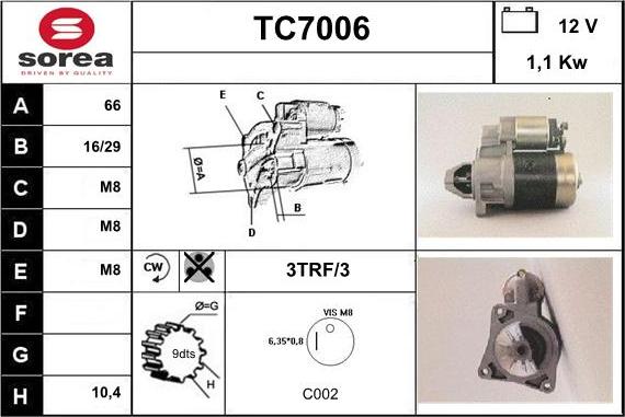 Sera TC7006 - Стартер autosila-amz.com