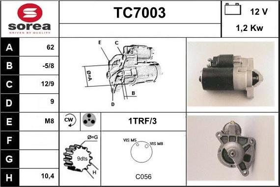 Sera TC7003 - Стартер autosila-amz.com