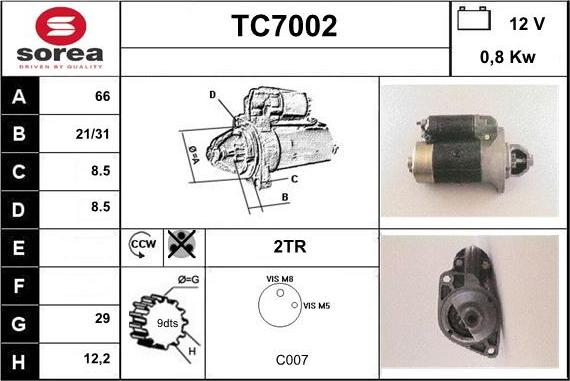 Sera TC7002 - Стартер autosila-amz.com