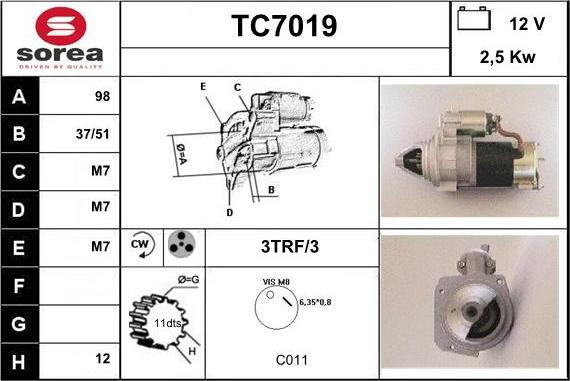 Sera TC7019 - Стартер autosila-amz.com