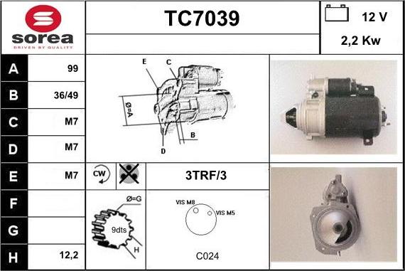 Sera TC7039 - Стартер autosila-amz.com