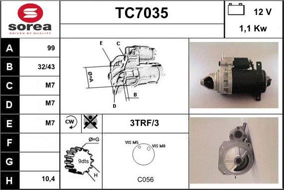 Sera TC7035 - Стартер autosila-amz.com