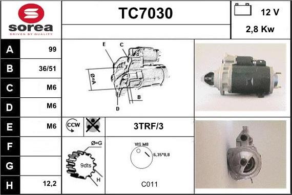 Sera TC7030 - Стартер autosila-amz.com