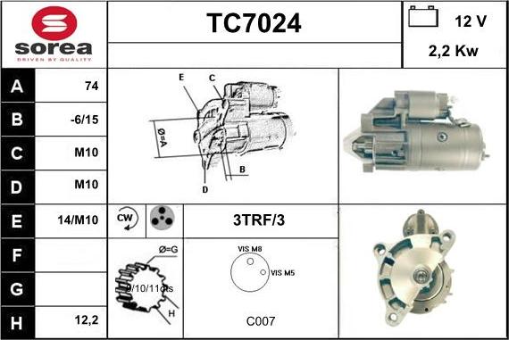 Sera TC7024 - Стартер autosila-amz.com