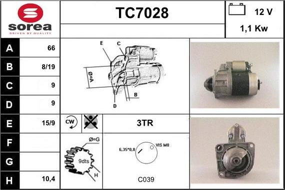 Sera TC7028 - Стартер autosila-amz.com