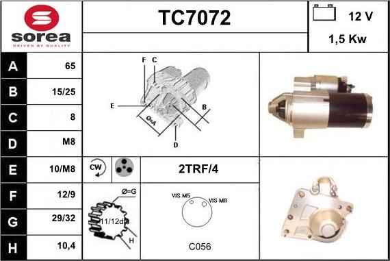 Sera TC7072 - Стартер autosila-amz.com