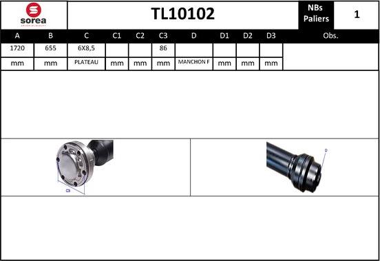 Sera TL10102 - Карданный вал, главная передача autosila-amz.com