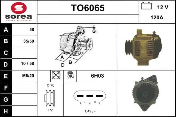 Sera TO6065 - Генератор autosila-amz.com