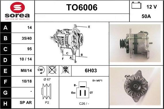 Sera TO6006 - Генератор autosila-amz.com