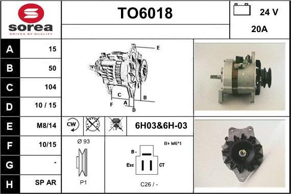 Sera TO6018 - Генератор autosila-amz.com