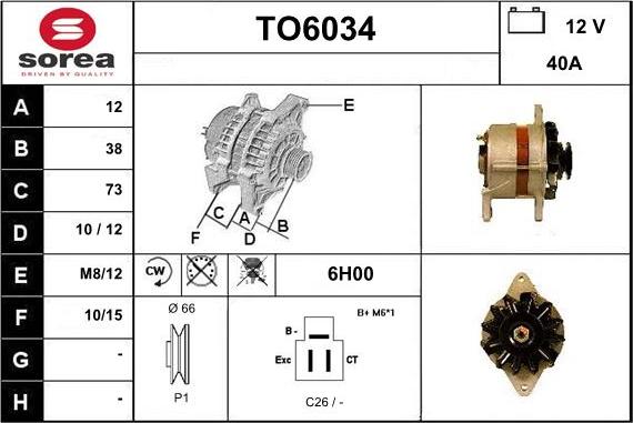 Sera TO6034 - Генератор autosila-amz.com