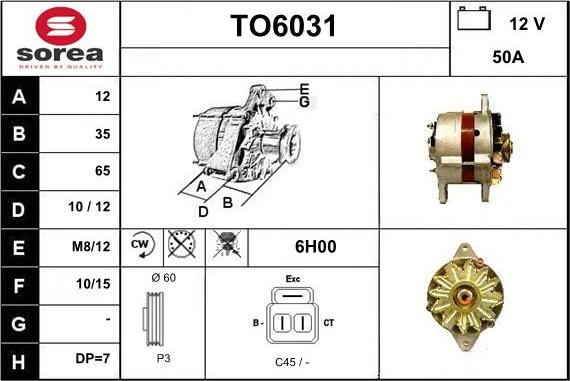 Sera TO6031 - Генератор autosila-amz.com