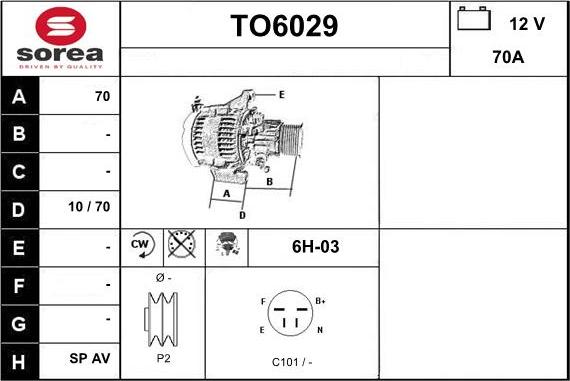 Sera TO6029 - Генератор autosila-amz.com