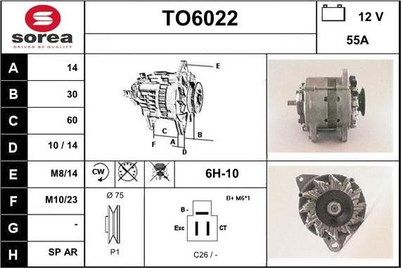 Sera TO6022 - Генератор autosila-amz.com