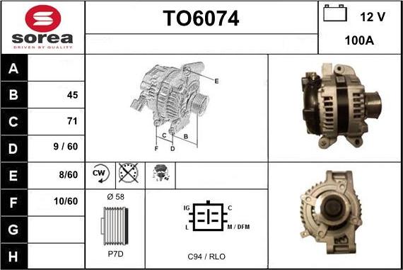 Sera TO6074 - Генератор autosila-amz.com