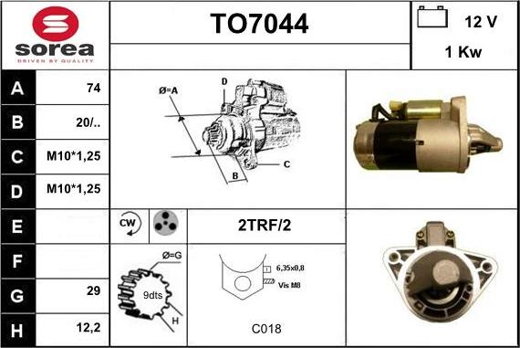 Sera TO7044 - Стартер autosila-amz.com