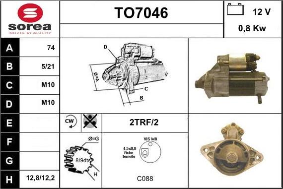 Sera TO7046 - Стартер autosila-amz.com