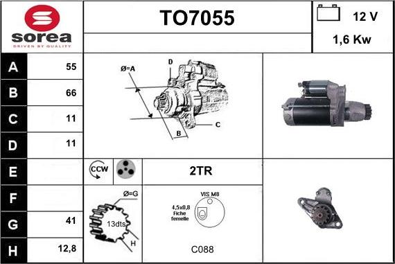 Sera TO7055 - Стартер autosila-amz.com