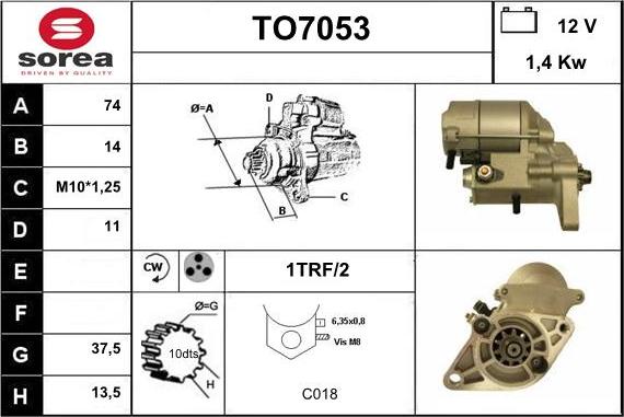 Sera TO7053 - Стартер autosila-amz.com